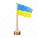 ukraine, flag, national, sign, country flag, marker, flag icon, flag 3d, country
