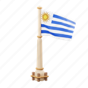 uruguay, flag, national, sign, country flag, marker, flag icon, flag 3d, country