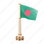 bangladesh, flag, national, sign, country flag, marker, flag icon, flag 3d, country 