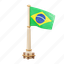 brazil, flag, national, sign, country flag, marker, flag icon, flag 3d, country 