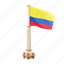 colombia, national, sign, country flag, marker, flag icon, flag 3d, country 