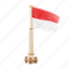 indonesian, flag, national, sign, country flag, marker, flag icon, flag 3d, country 