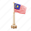 malaysia, flag, national, sign, country flag, marker, flag icon, flag 3d, country 