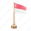 singapore, flag, national, sign, country flag, marker, flag icon, flag 3d, country 