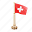 switzerland, flag, national, sign, country flag, marker, flag icon, flag 3d, country 