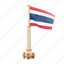 thailland, flag, national, sign, country flag, marker, flag icon, flag 3d, country 
