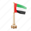 uni, arab, emirates, national, sign, country flag, marker, flag icon, flag 3d, country 