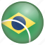 brazil, country, flag, location, nation, navigation, pin 