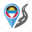 antigua and barbuda, country, flag, location, nation, navigation, pin 