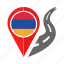 armenia, country, flag, location, nation, navigation, pin 