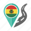 bolivia, country, flag, location, nation, navigation, pin 