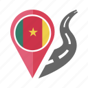 cameroon, country, flag, location, nation, navigation, pin