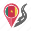 cameroon, country, flag, location, nation, navigation, pin 