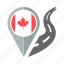 canada, country, flag, location, nation, navigation, pin 