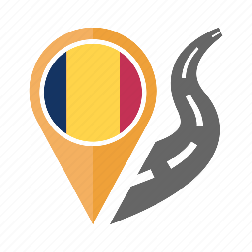 Chad, country, flag, location, nation, navigation, pin icon - Download on Iconfinder