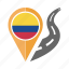 colombia, country, flag, location, nation, navigation, pin 