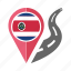 costa rica, country, flag, location, nation, navigation, pin 
