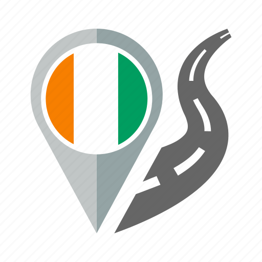 Cote d'ivoire, country, flag, location, nation, navigation, pin icon - Download on Iconfinder