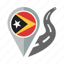 country, east timor, flag, location, nation, navigation, pin