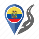 country, ecuador, flag, location, nation, navigation, pin