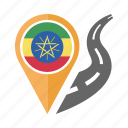 country, ethiopia, flag, location, nation, navigation, pin