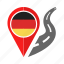 country, flag, germany, location, nation, navigation, pin 