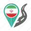 country, flag, iran, location, nation, navigation, pin 