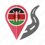 country, flag, kenya, location, nation, navigation, pin 