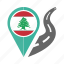 country, flag, lebanon, location, nation, navigation, pin 