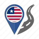 country, flag, liberia, location, nation, navigation, pin