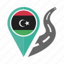 country, flag, libya, location, nation, navigation, pin