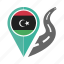 country, flag, libya, location, nation, navigation, pin 