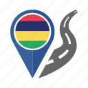 country, flag, location, mauritius, nation, navigation, pin