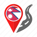 country, flag, location, nation, navigation, nepal, pin