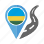 country, flag, location, nation, navigation, pin, rwanda 