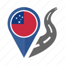 country, flag, location, nation, navigation, pin, samoa