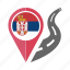 country, flag, location, nation, navigation, pin, serbia 