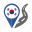 country, flag, location, nation, navigation, pin, south korea 