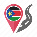 country, flag, location, nation, navigation, pin, south sudan