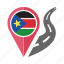 country, flag, location, nation, navigation, pin, south sudan 
