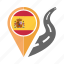 country, flag, location, nation, navigation, pin, spain 