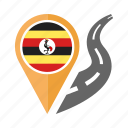 country, flag, location, nation, navigation, pin, uganda