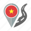 country, flag, location, nation, navigation, pin, vietnam 