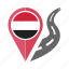 country, flag, location, nation, navigation, pin, yemen 