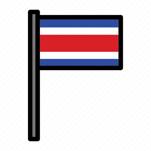 Costa rica, country, flag, flags, national, world icon - Download on Iconfinder
