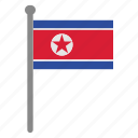 flags, korea north, flag, country, nation, national, world