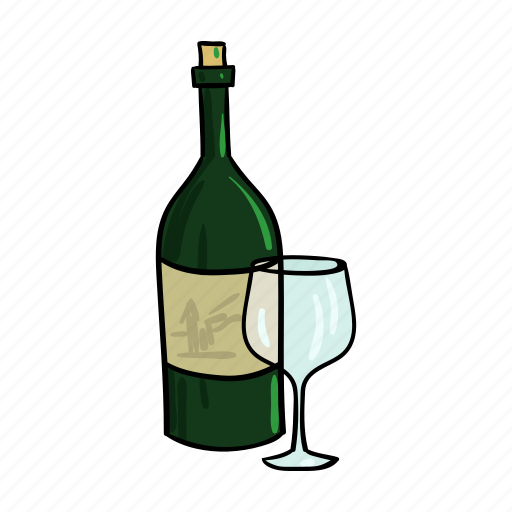 Alcohol, bottle, drink, glass, red, wine icon - Download on Iconfinder