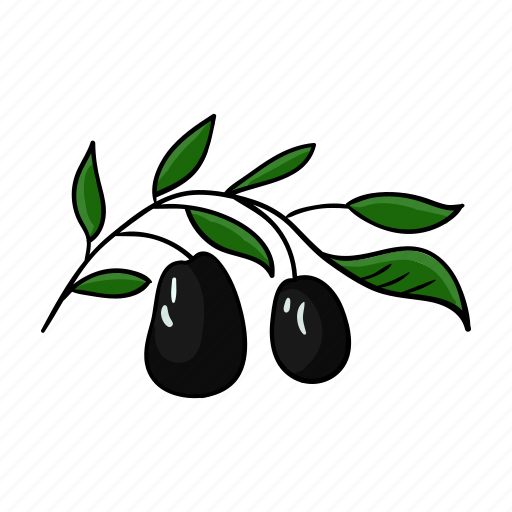 Branch, food, olive, plant icon - Download on Iconfinder