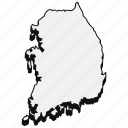 south korea, map, border, country, world