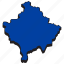 kosovo, country, map, nation, world 